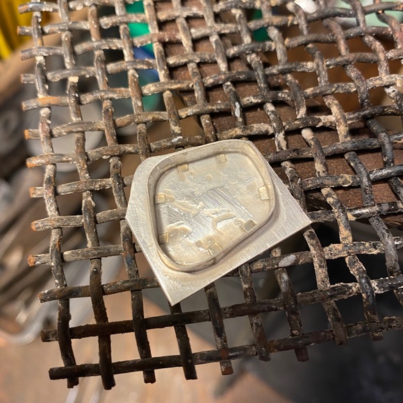 Handmade Ring Stamped Sterling Silver Silicated Chrysocolla/Malachite gem silica - Picture 5 of 9